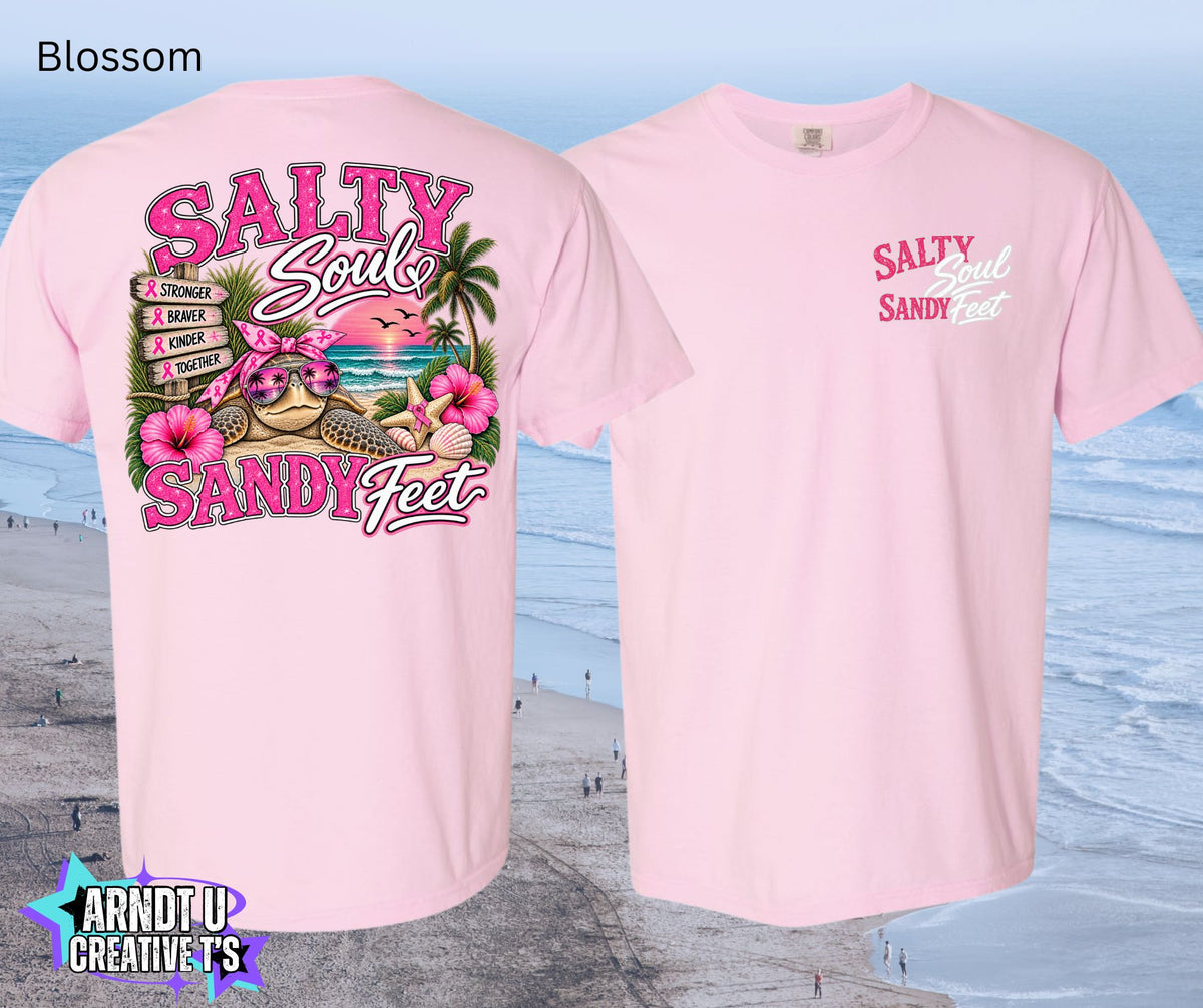 Salty Soul Sandy Feet Turtle Breast Cancer Awareness