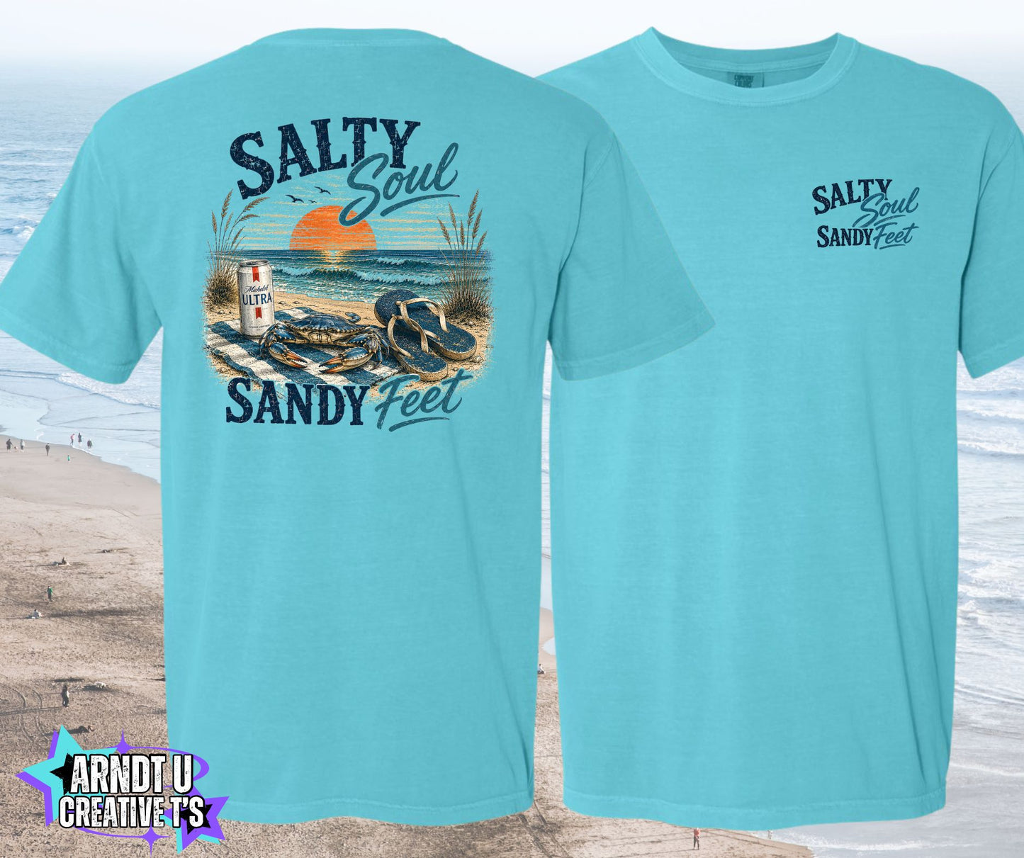 Salty Soul Sandy Feet Crabby with Flip Flops & A MU