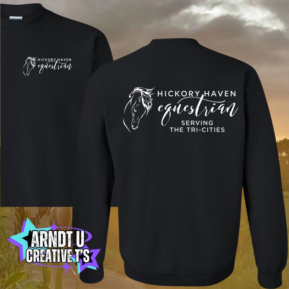 Adult Hickory Havens Crewneck Sweatshirt-White Writing