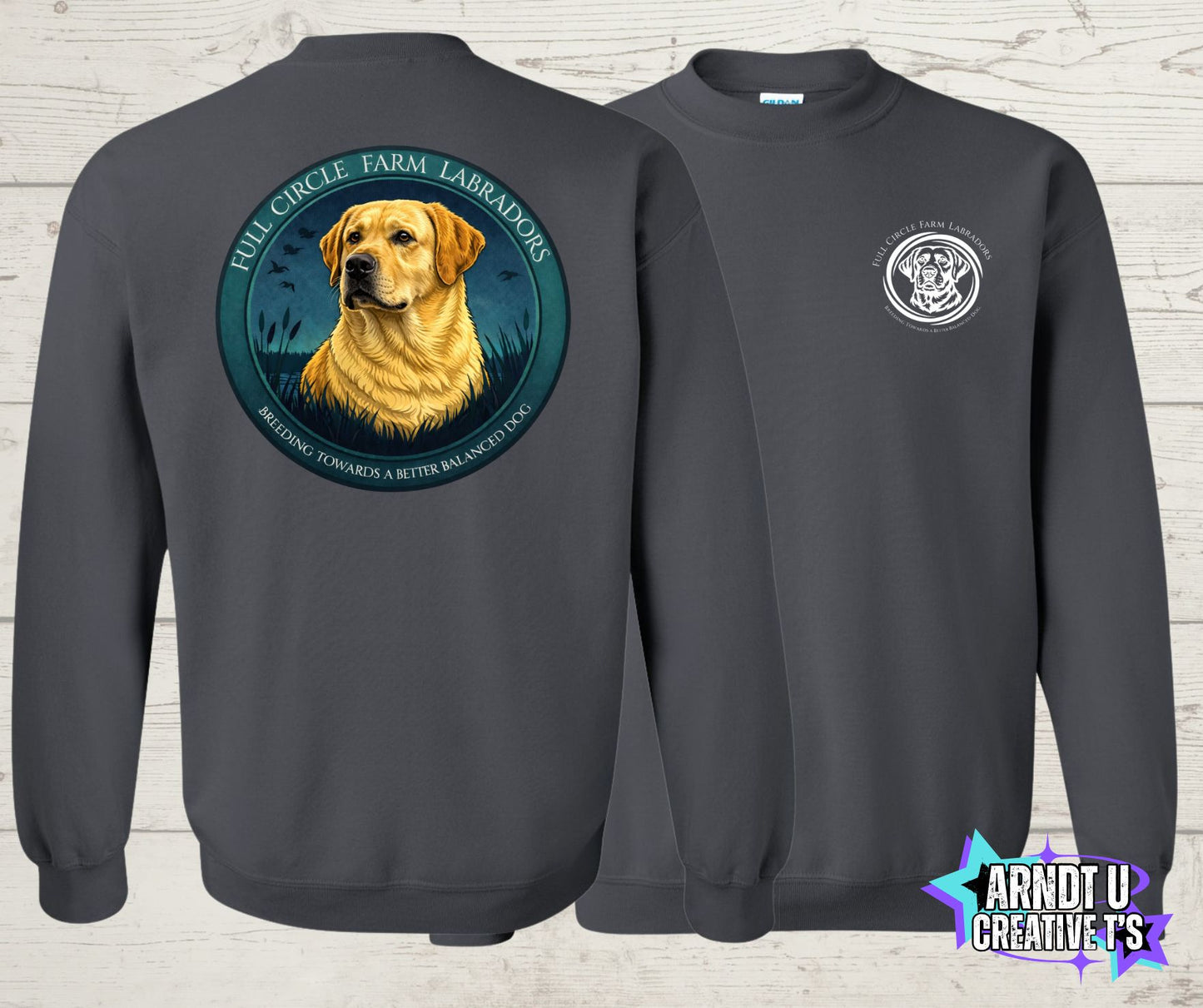 Full Circle Farm Labradors Yellow Lab Crewneck Sweatshirt