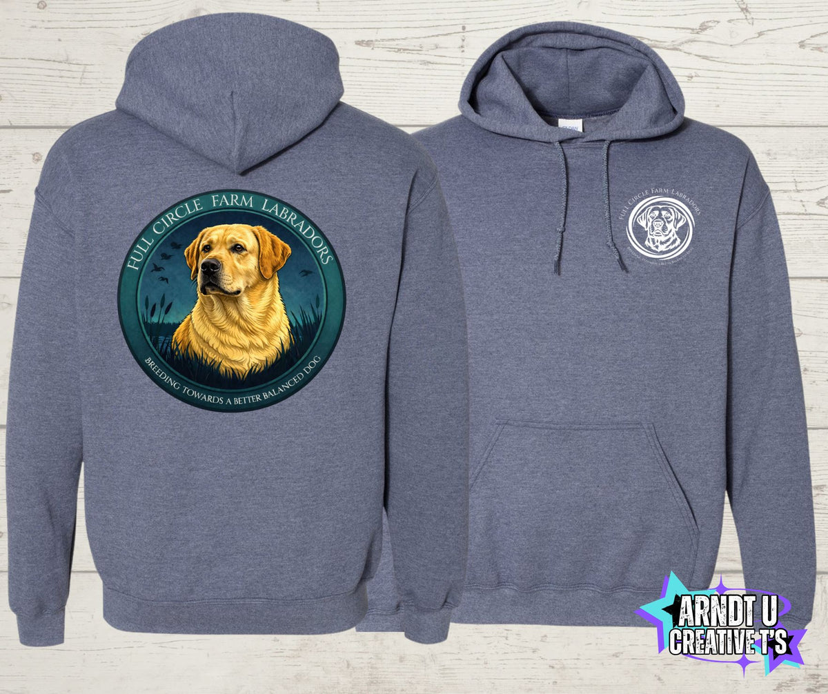 Full Circle Farm Labradors Yellow Lab Gildan Hoodies