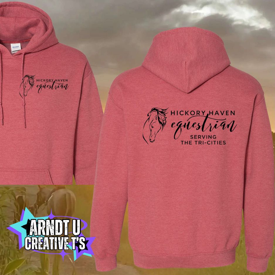 Adult Hickory Havens Hoodie Sweatshirt-Black Writing
