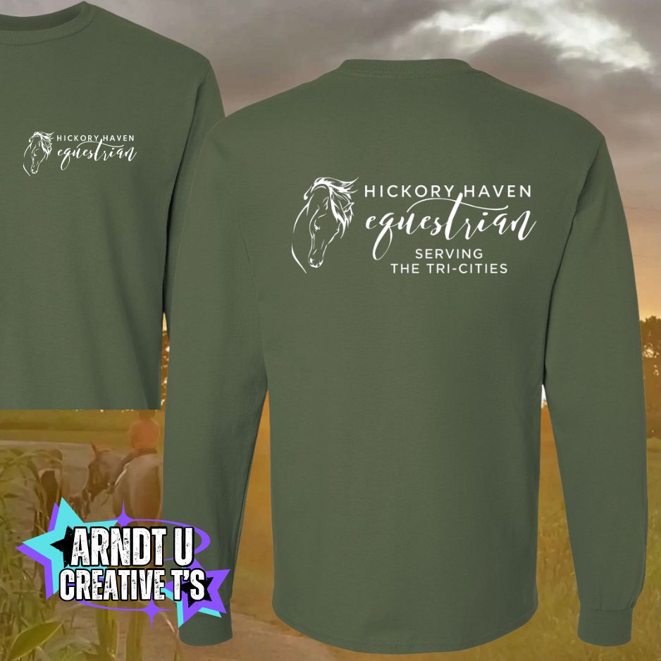 Adult Hickory Havens Long Sleeve-White Writing