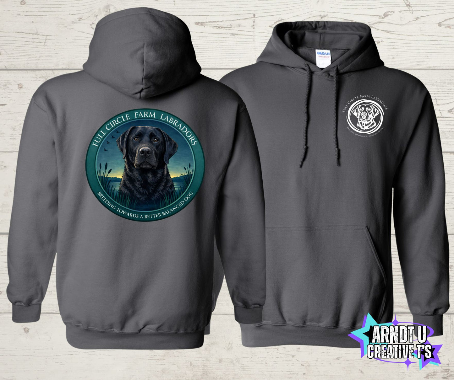 Full Circle Farm Labradors Black Lab Gildan Hoodies