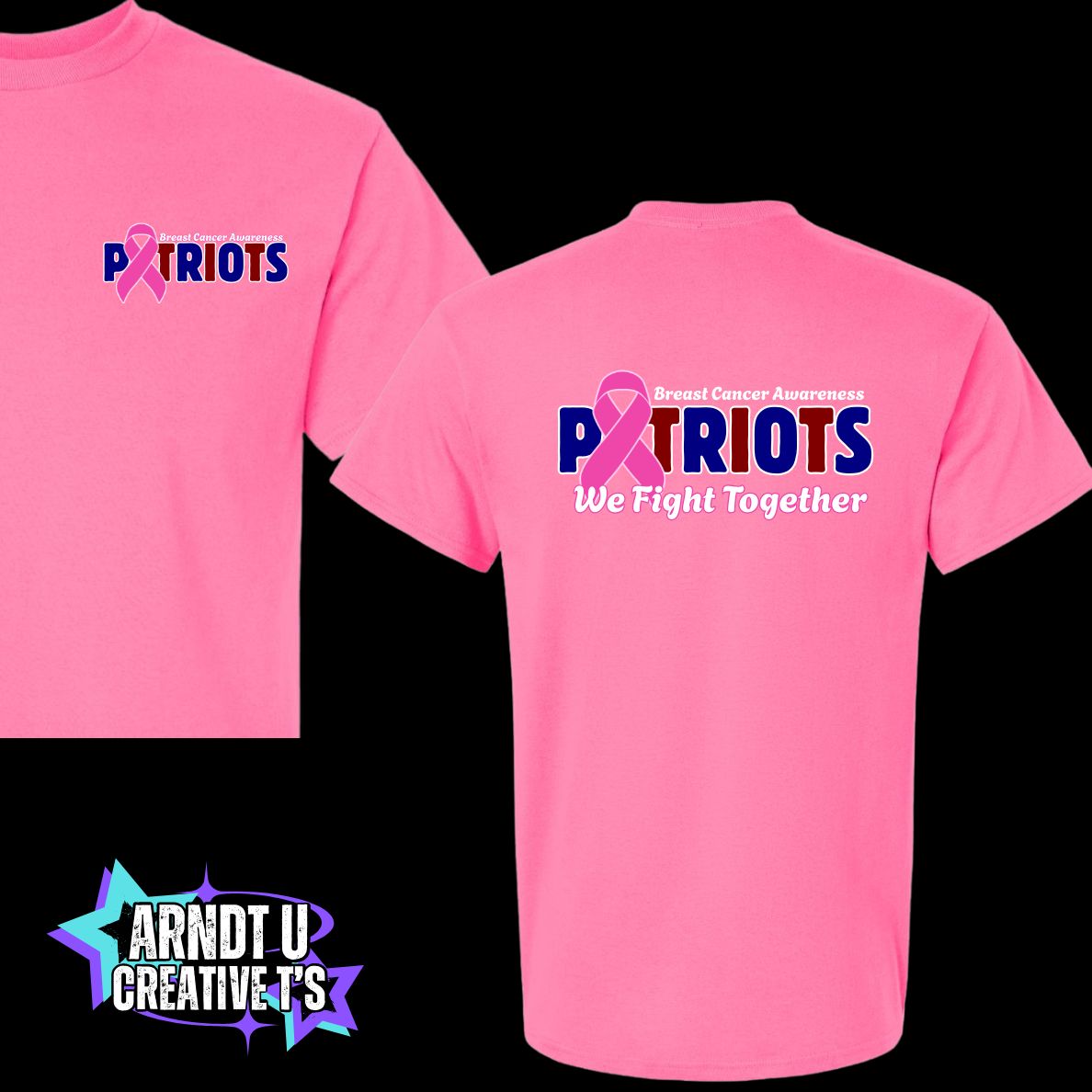 AA Adult Breast Cancer Awareness Front & Back Logo Short & Long Sleeve