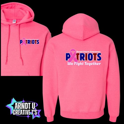 AA Breast Cancer Awareness Front & Back Logo Crewneck & Hoodie Sweatshirts