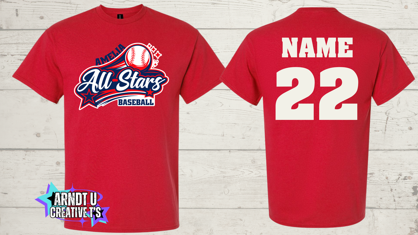 Amelia Allstars Unisex Short Sleeve Name & Number
