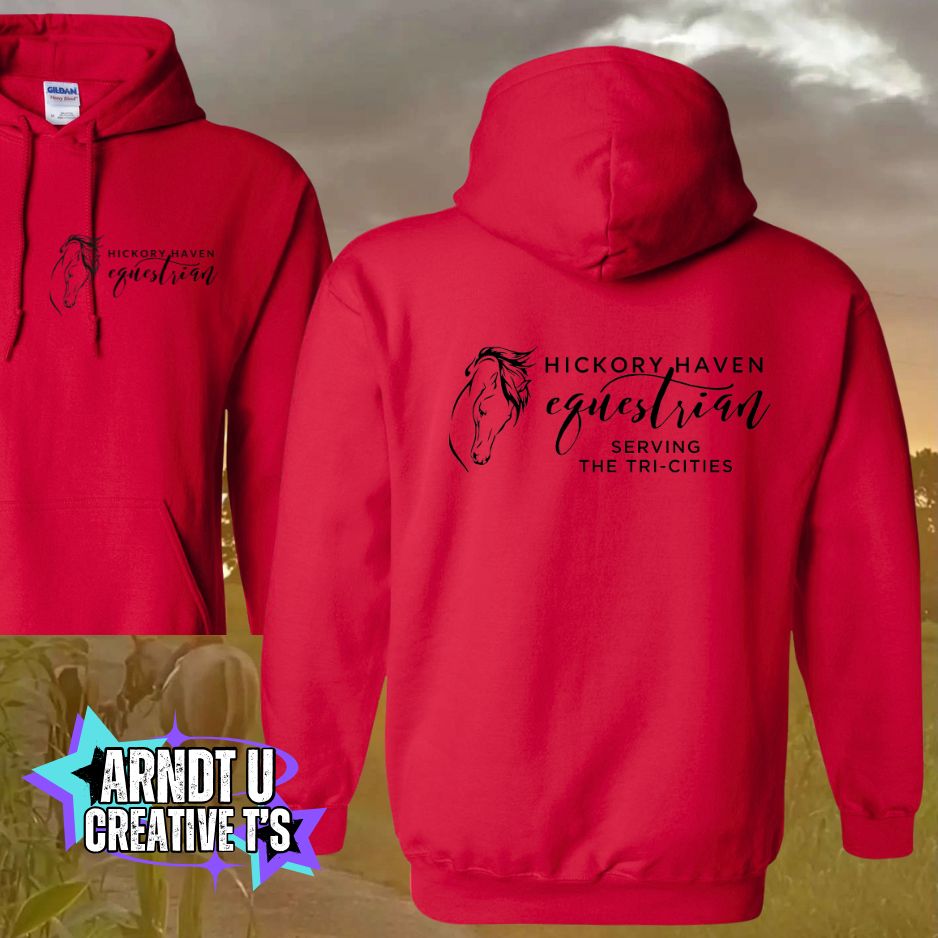 Adult Hickory Havens Hoodie Sweatshirt-Black Writing