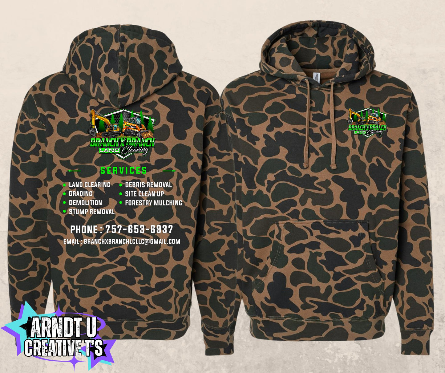 Branch X Branch Land Clearing Duck Camo Hoodie
