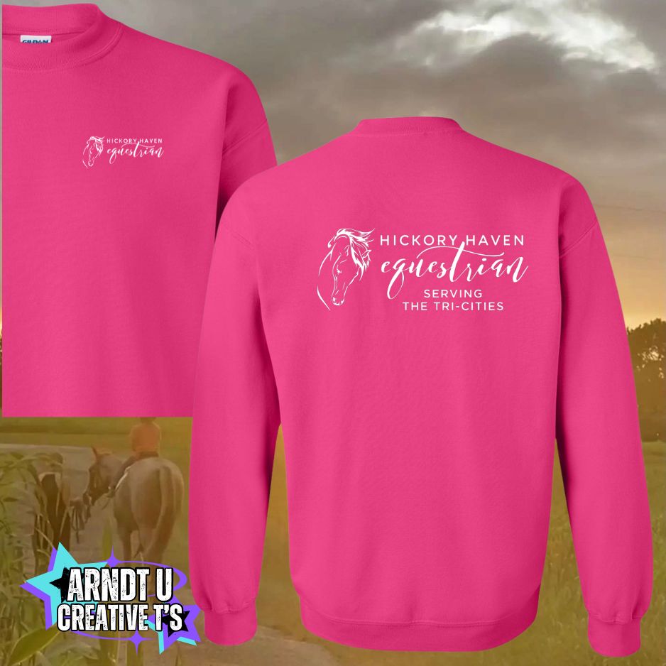 Adult Hickory Havens Crewneck Sweatshirt-White Writing