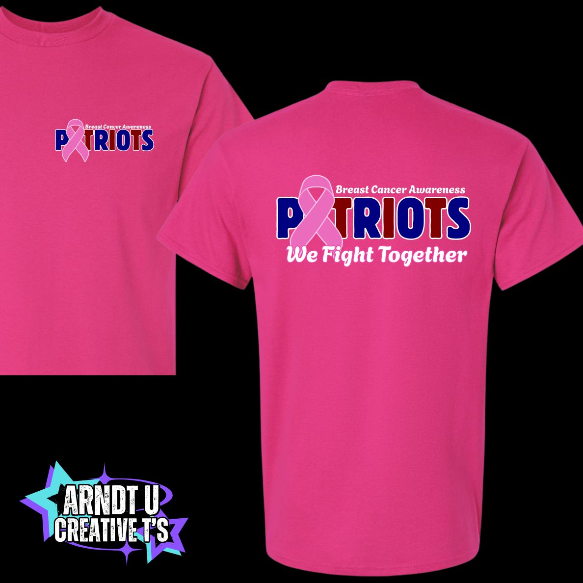 AA Adult Breast Cancer Awareness Front & Back Logo Short & Long Sleeve