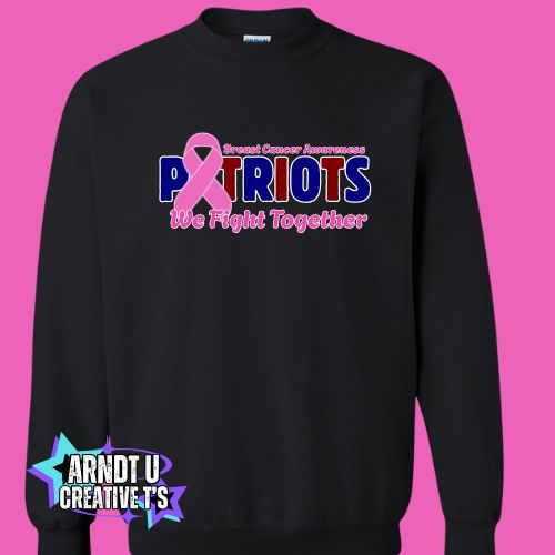 AA Youth Breast Cancer Awareness Front Logo Crewneck & Hoodie Sweatshirts