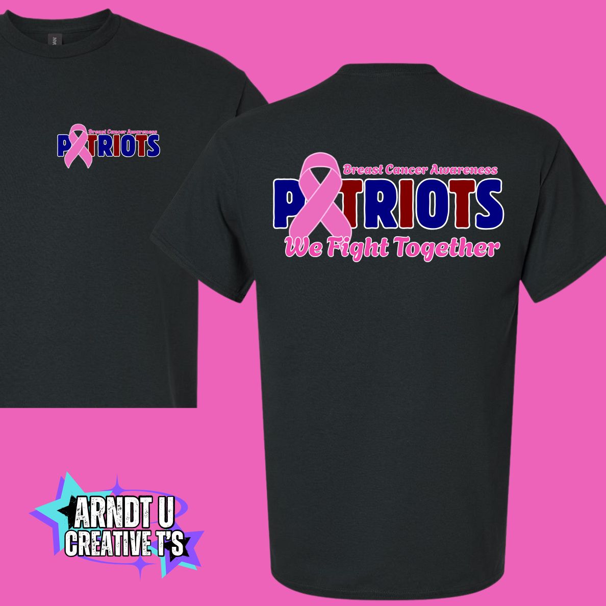 AA Adult Breast Cancer Awareness Front & Back Logo Short & Long Sleeve