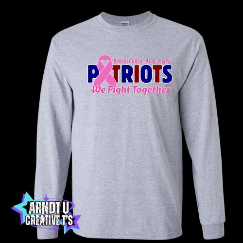 AA Adult Breast Cancer Awareness Front Logo Short & Long Sleeve