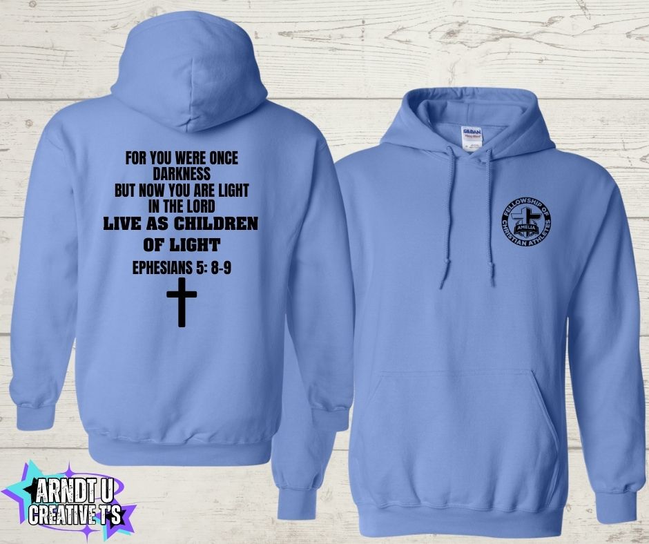 AMELIA FELLOWSHIP OF CHRISTIAN ATHLETES HOODIE (left chest)
