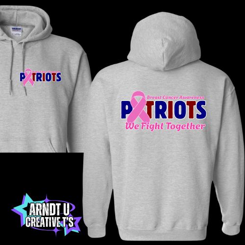 AA Breast Cancer Awareness Front & Back Logo Crewneck & Hoodie Sweatshirts