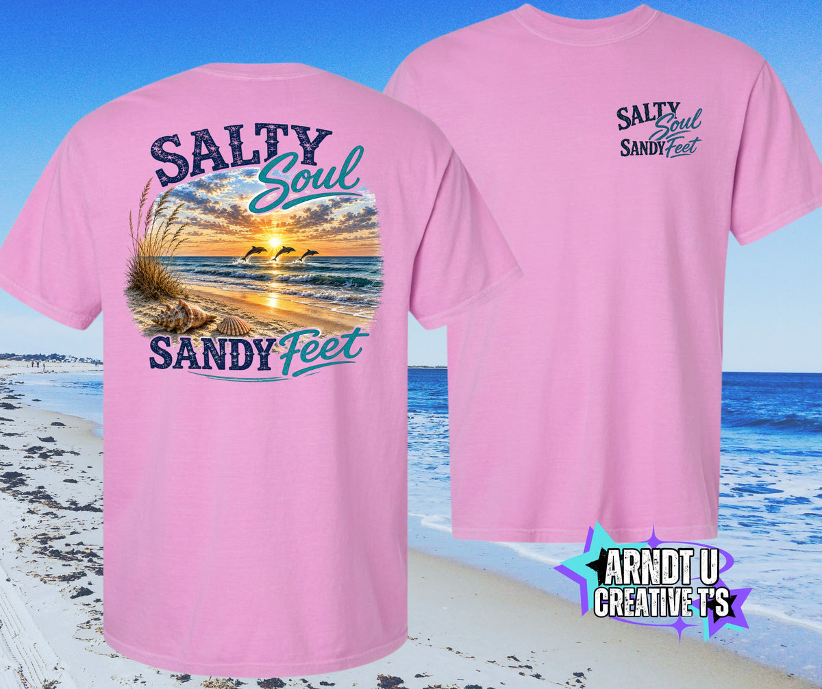 Salty Soul Sandy Feet Sunset Dolphins