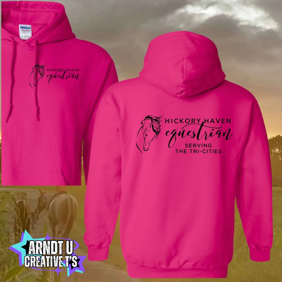Adult Hickory Havens Hoodie Sweatshirt-Black Writing