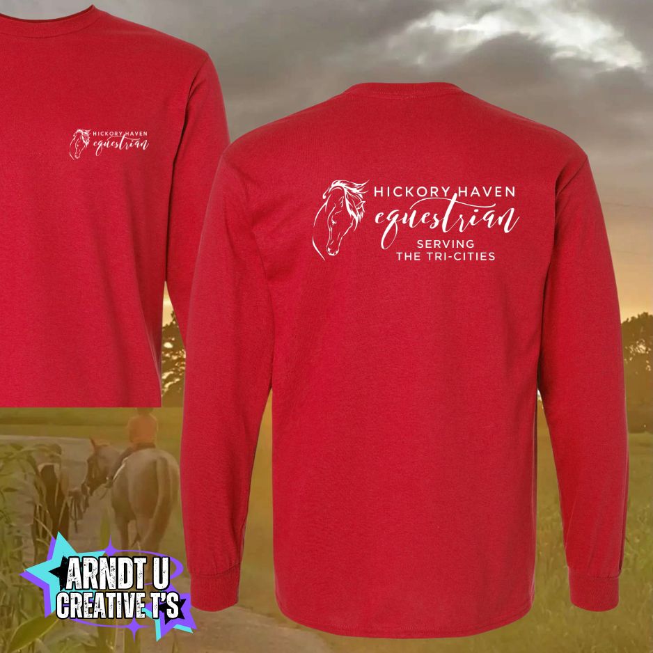 Adult Hickory Havens Long Sleeve-White Writing