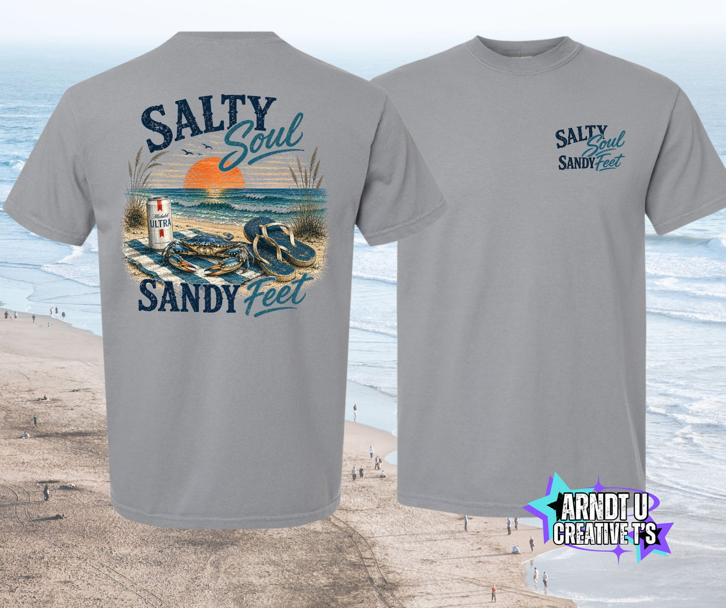 Salty Soul Sandy Feet Crabby with Flip Flops & A MU