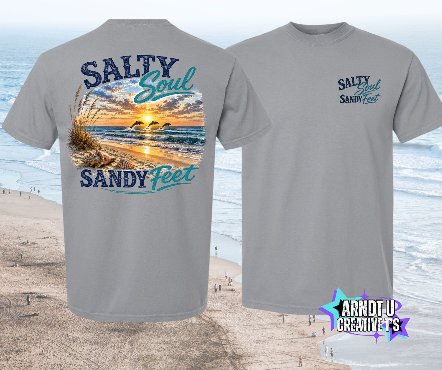 Salty Soul Sandy Feet Sunset Dolphins