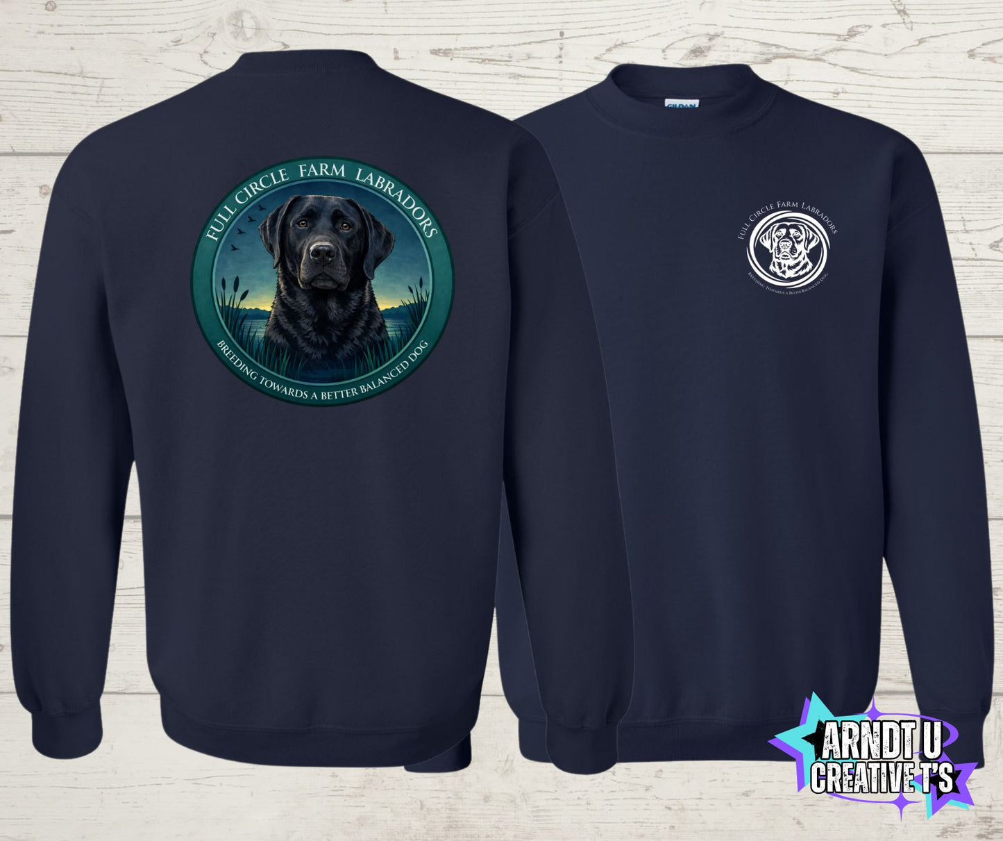 Full Circle Farm Labradors Black Lab Crewneck Sweatshirt