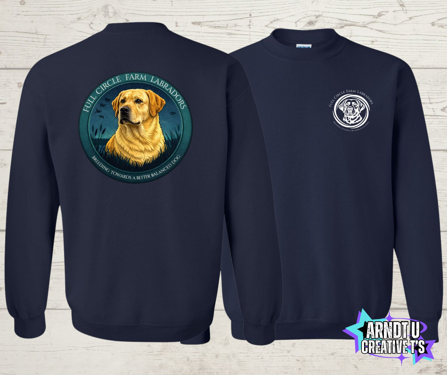 Full Circle Farm Labradors Yellow Lab Crewneck Sweatshirt