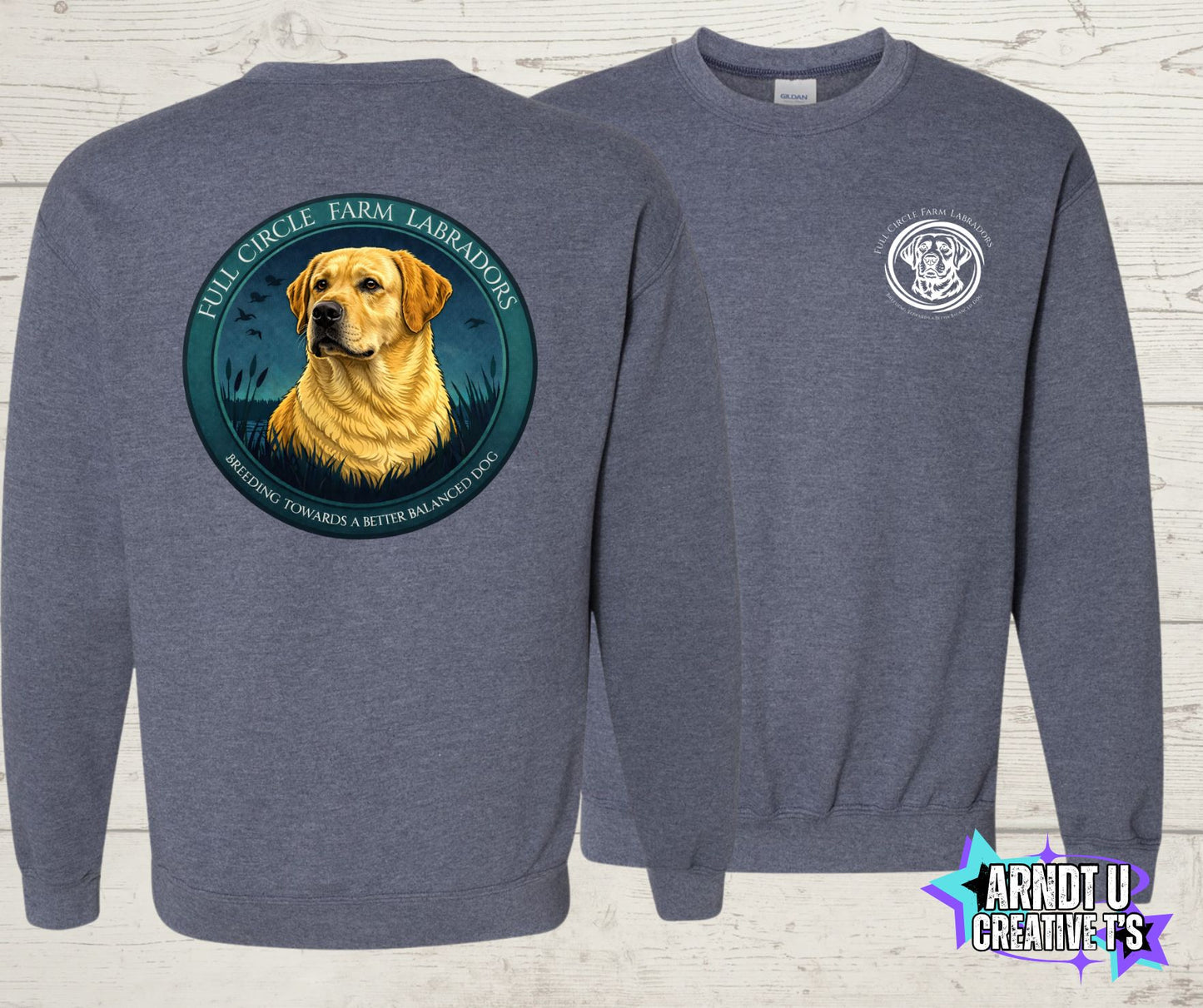 Full Circle Farm Labradors Yellow Lab Crewneck Sweatshirt
