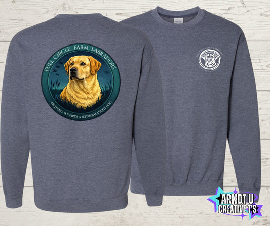 Full Circle Farm Labradors Yellow Lab Crewneck Sweatshirt