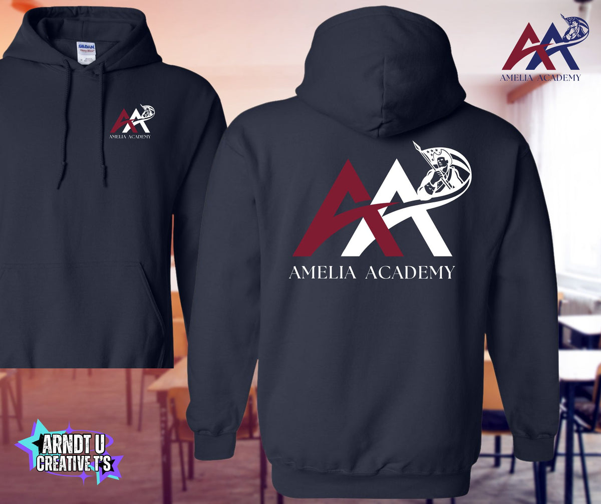 Amelia Academy Left Chest & Back Logo
