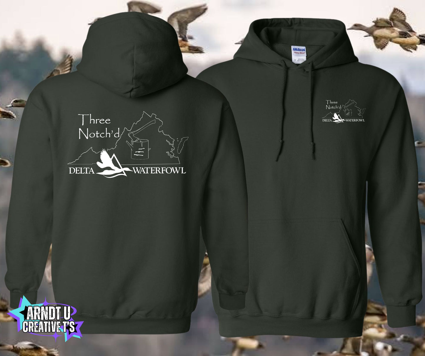Three Notch'd Gildan Hoodies