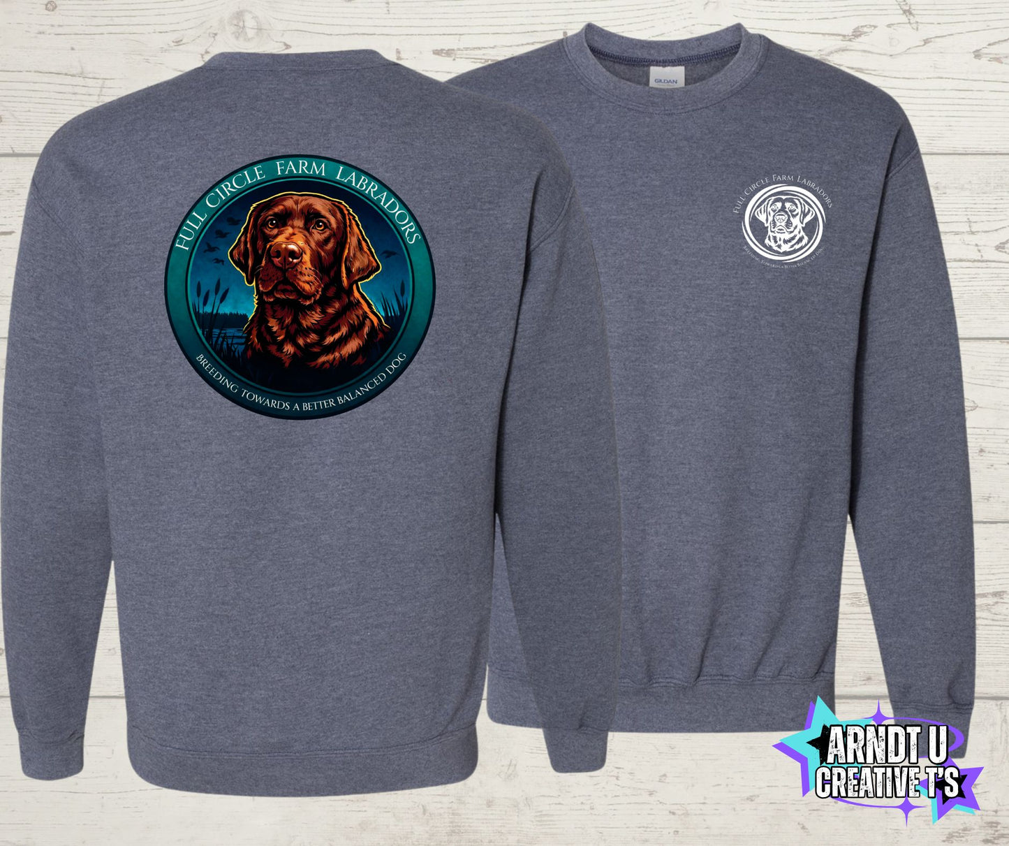 Full Circle Farm Labradors Chocolate Lab Crewneck Sweatshirt