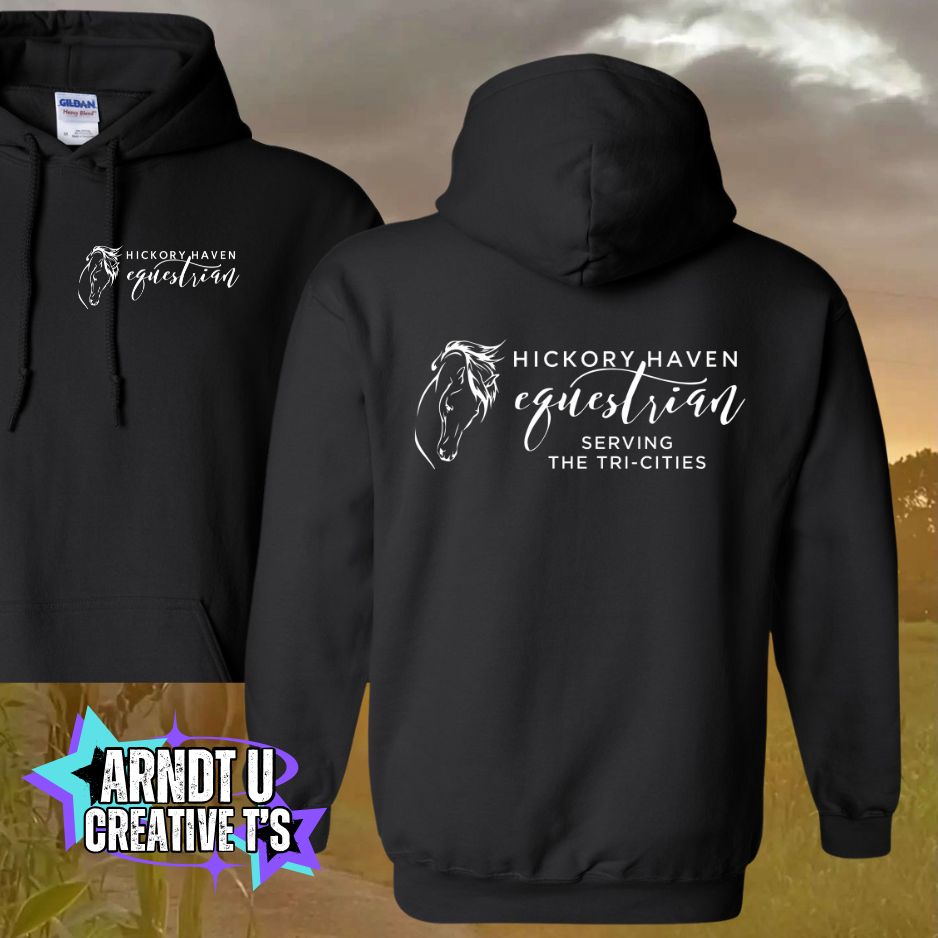 Adult Hickory Havens Hoodie Sweatshirt-White Writing