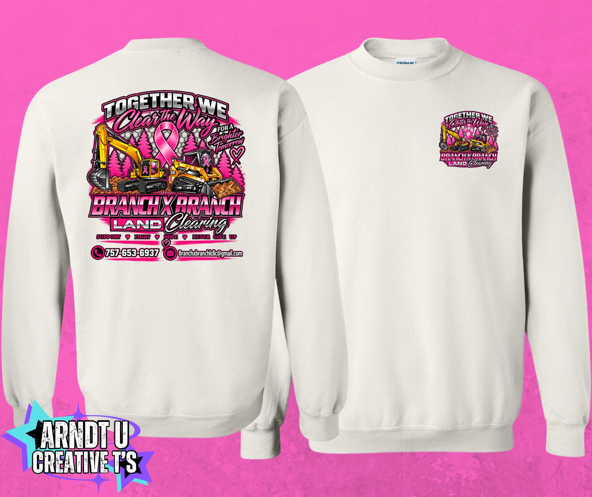 Breast Cancer Awareness BXB Land Clearing Crewneck Sweatshirt