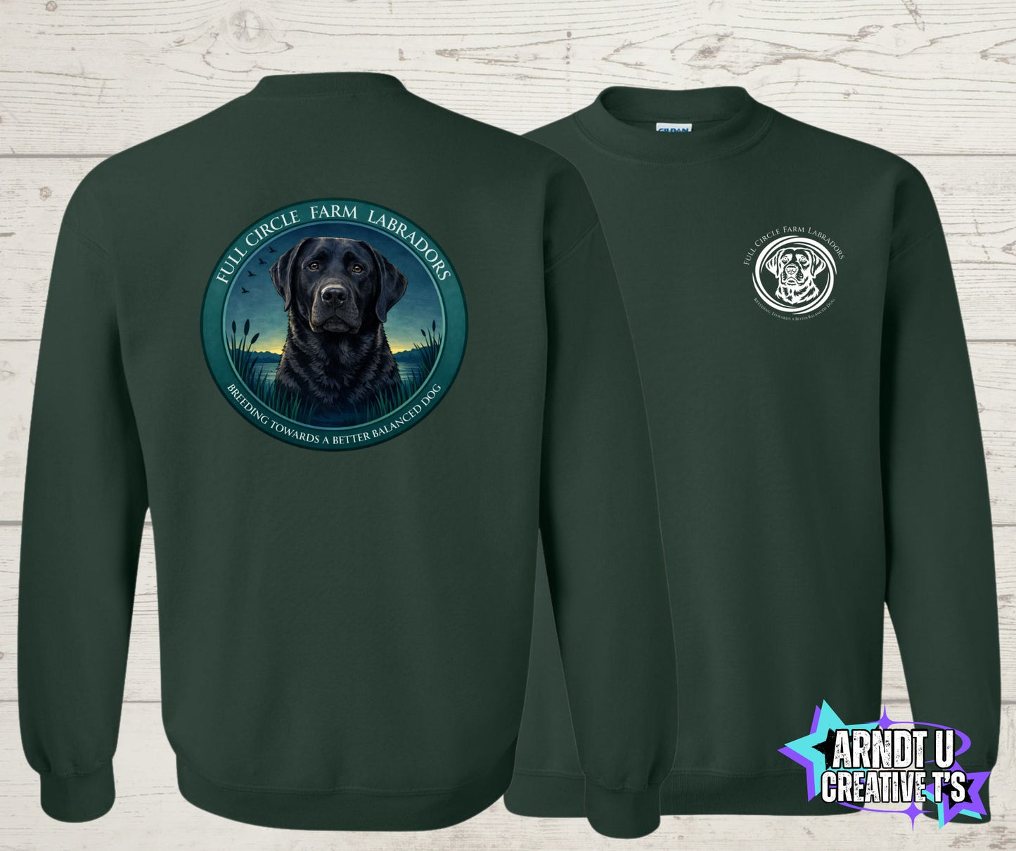 Full Circle Farm Labradors Black Lab Crewneck Sweatshirt