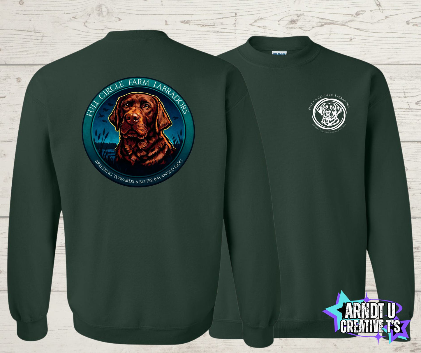 Full Circle Farm Labradors Chocolate Lab Crewneck Sweatshirt