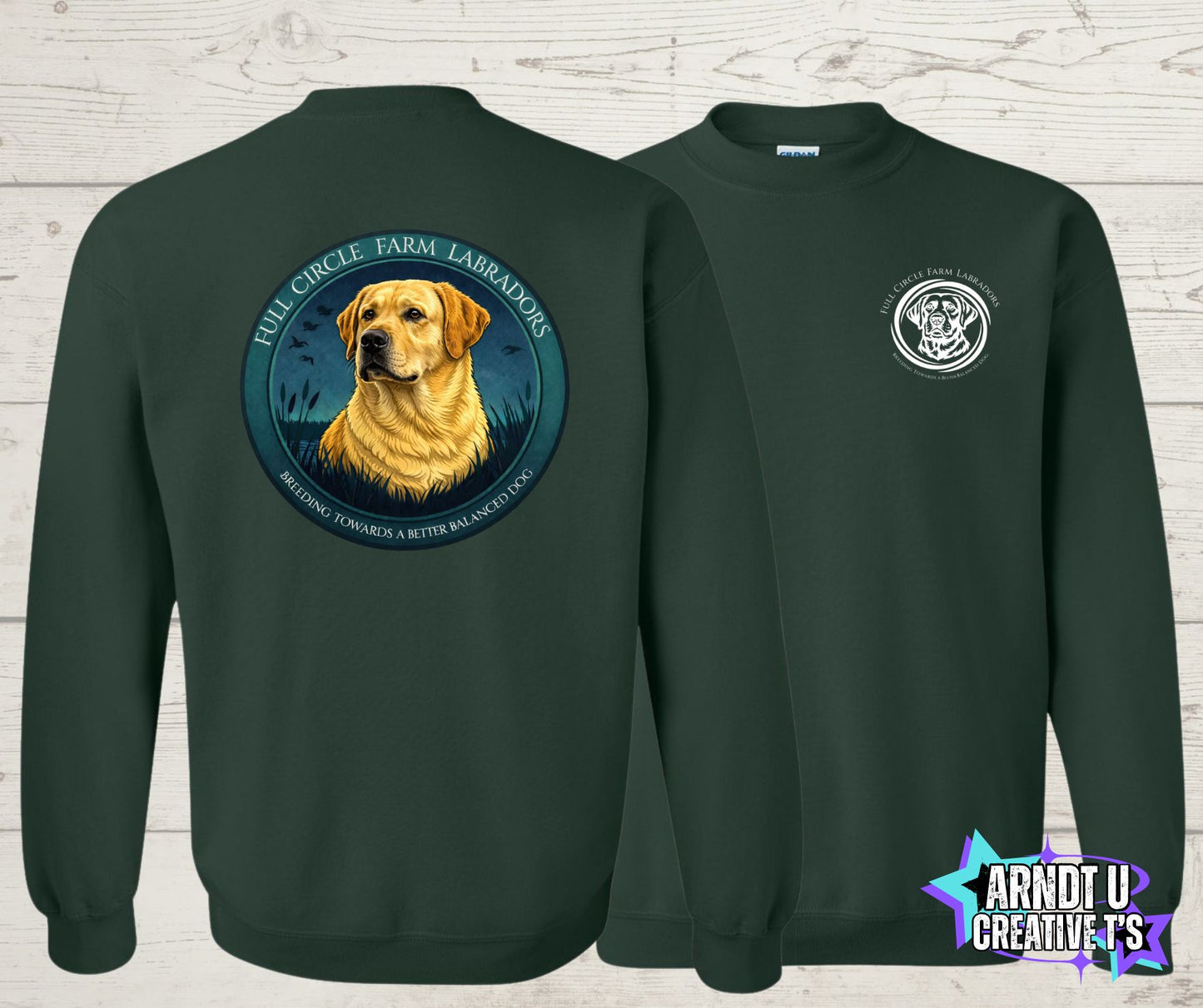 Full Circle Farm Labradors Yellow Lab Crewneck Sweatshirt