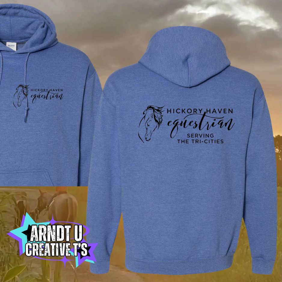 Adult Hickory Havens Hoodie Sweatshirt-Black Writing