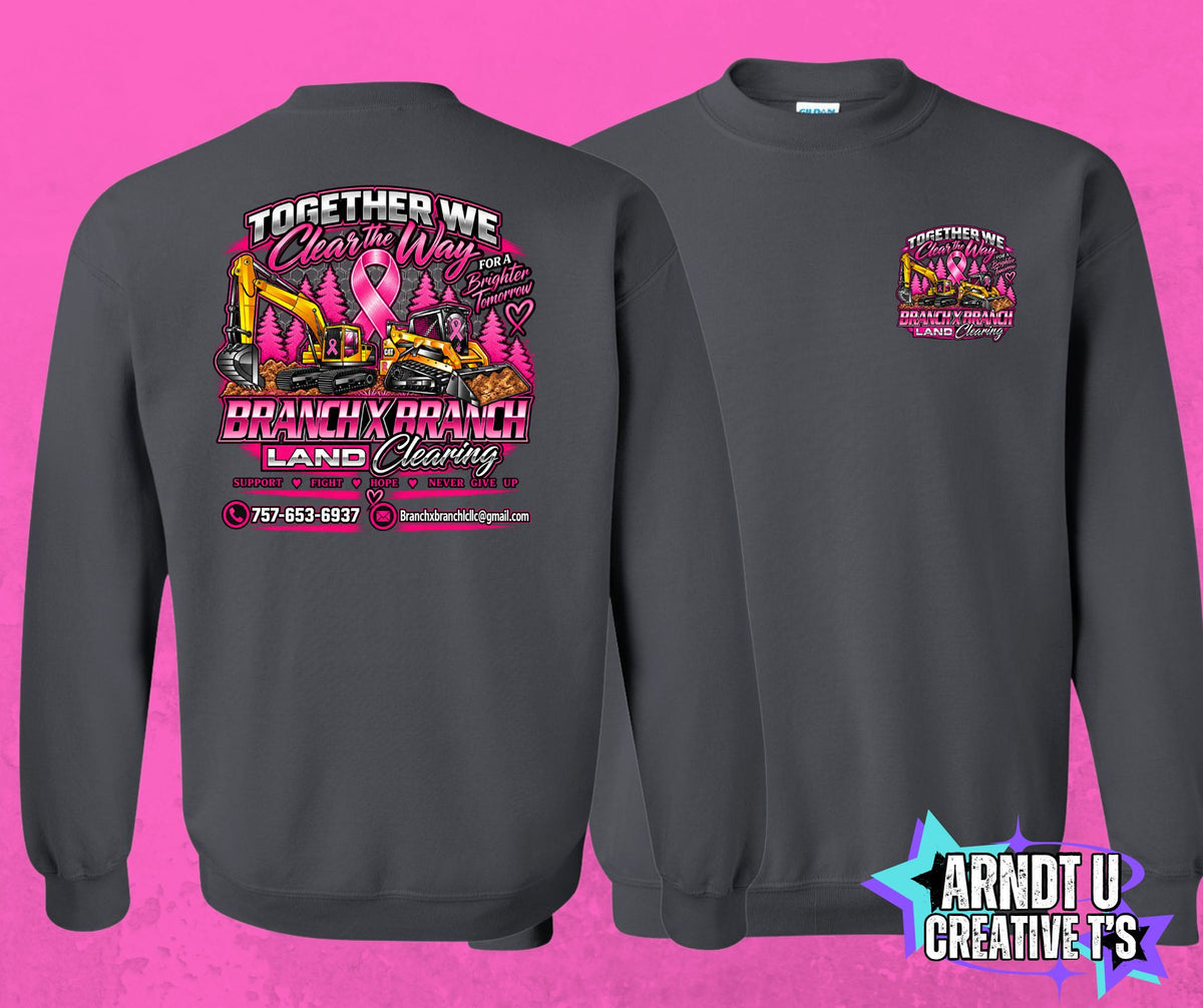 Breast Cancer Awareness BXB Land Clearing Crewneck Sweatshirt