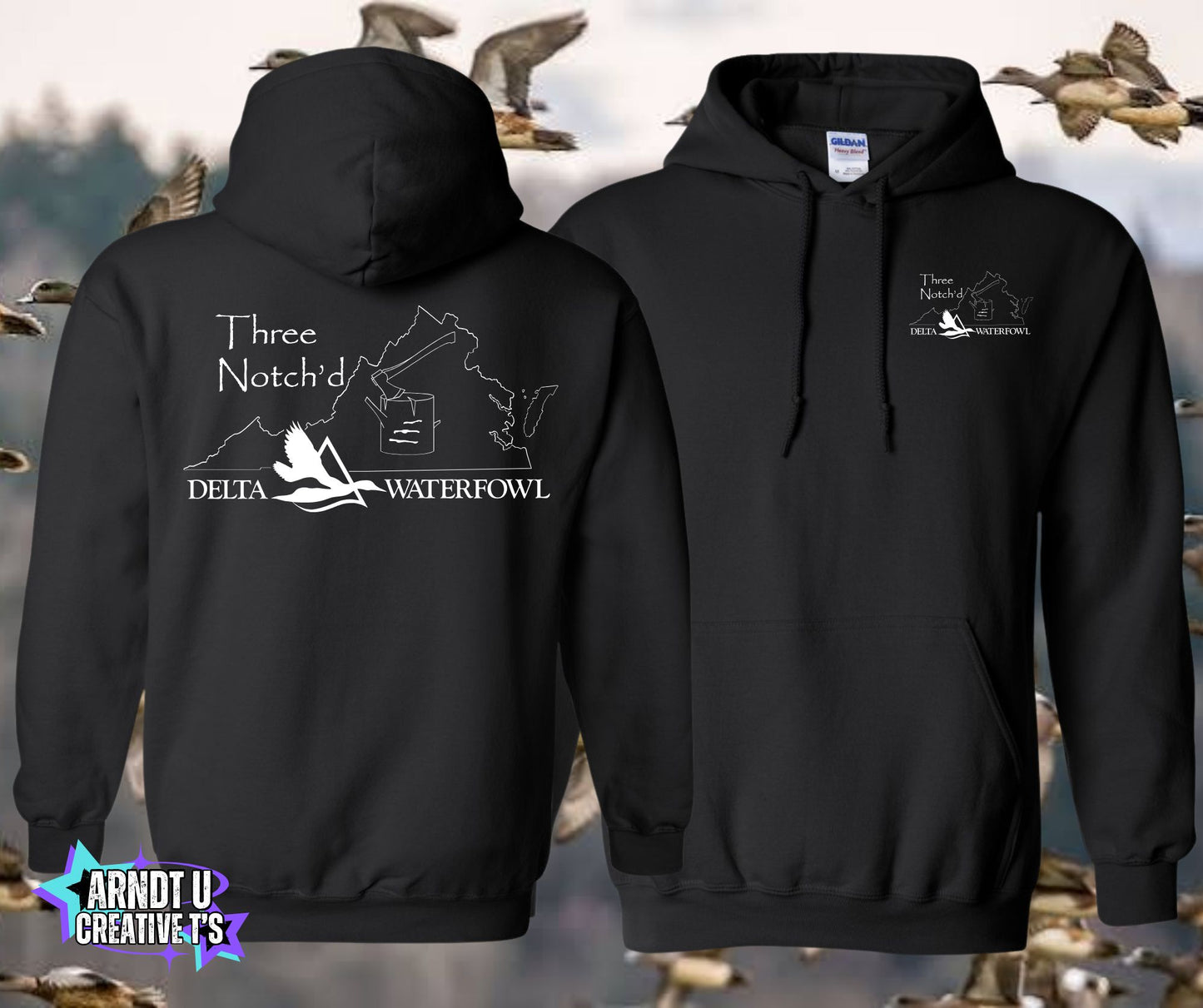 Three Notch'd Gildan Hoodies