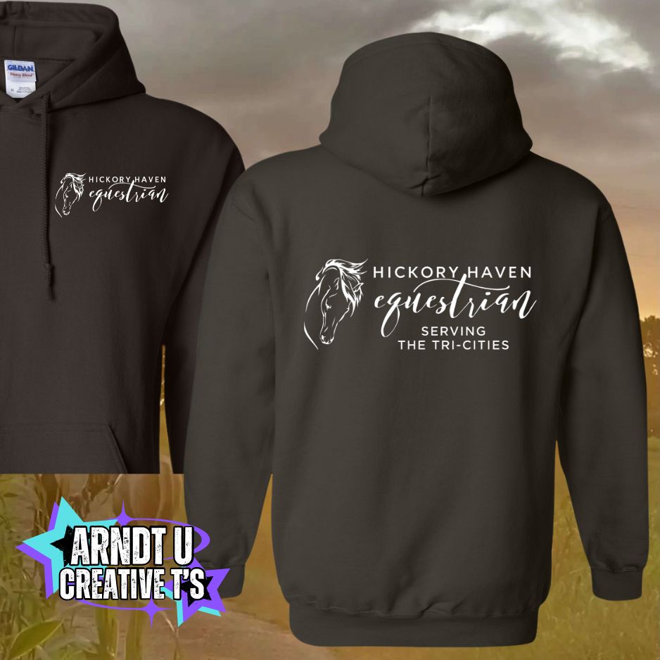 Adult Hickory Havens Hoodie Sweatshirt-White Writing