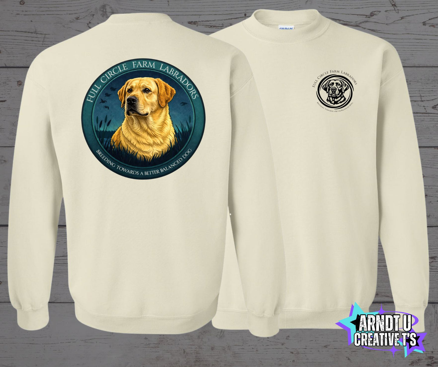 Full Circle Farm Labradors Yellow Lab Crewneck Sweatshirt