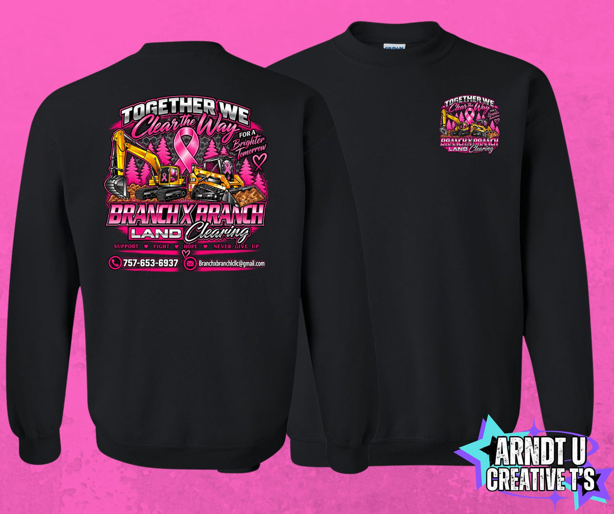 Breast Cancer Awareness BXB Land Clearing Crewneck Sweatshirt