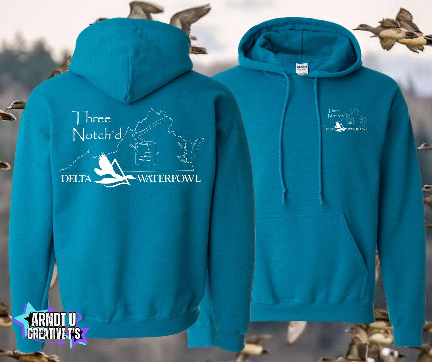 Three Notch'd Gildan Hoodies