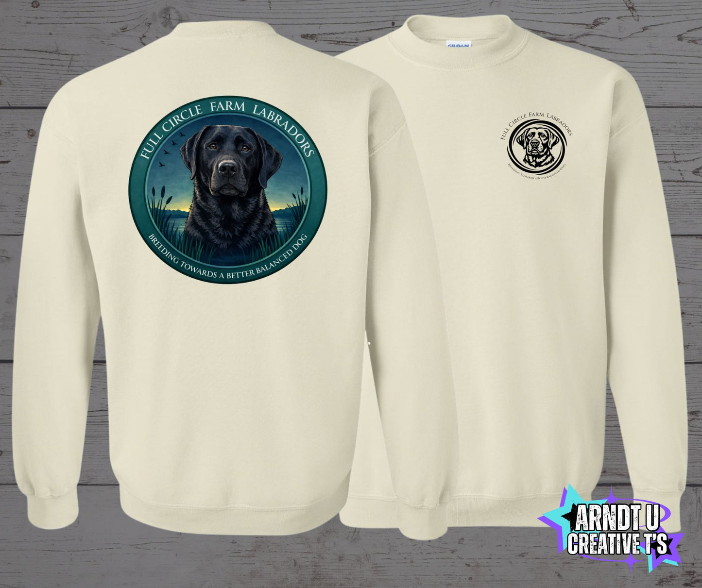 Full Circle Farm Labradors Black Lab Crewneck Sweatshirt