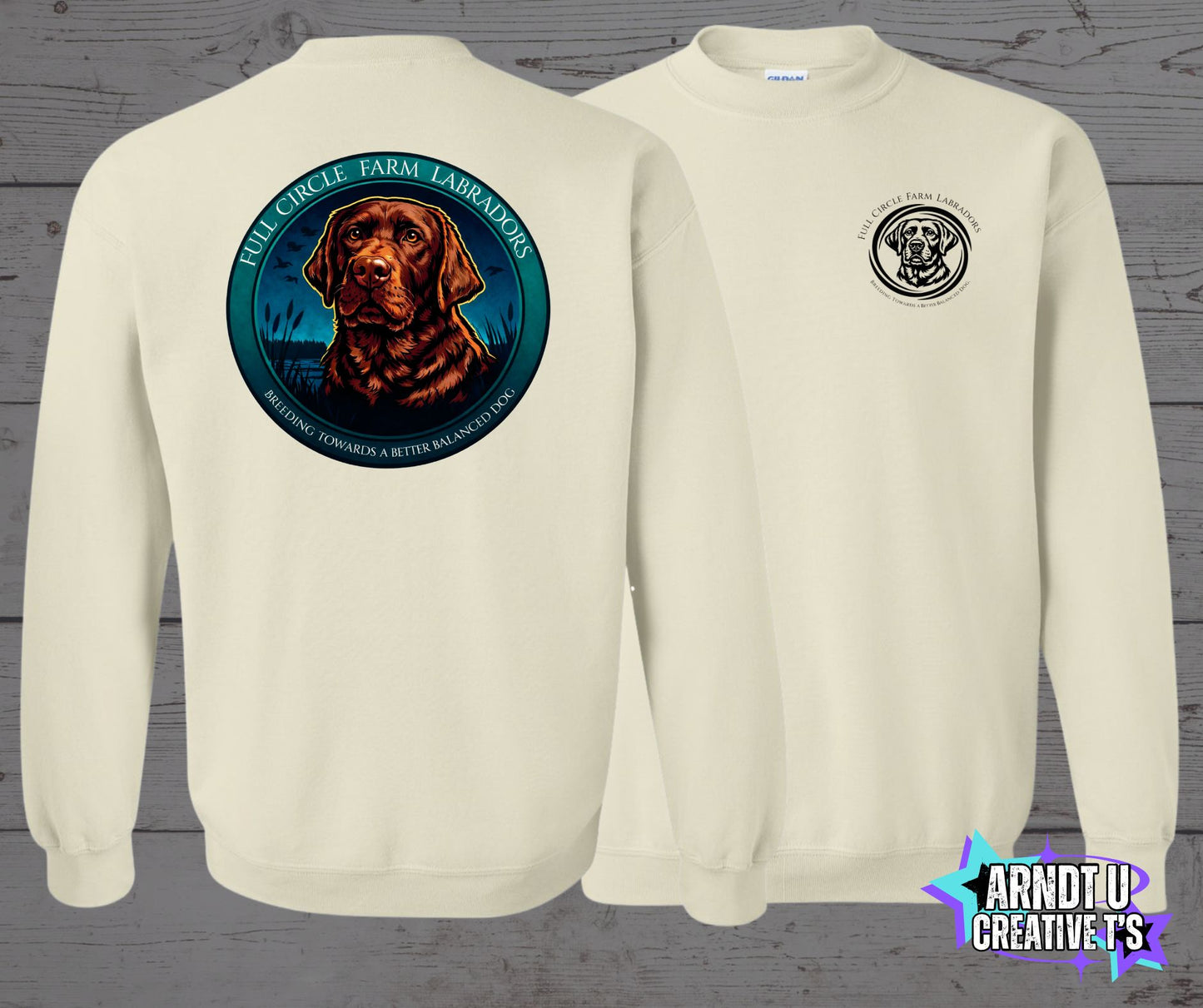 Full Circle Farm Labradors Chocolate Lab Crewneck Sweatshirt