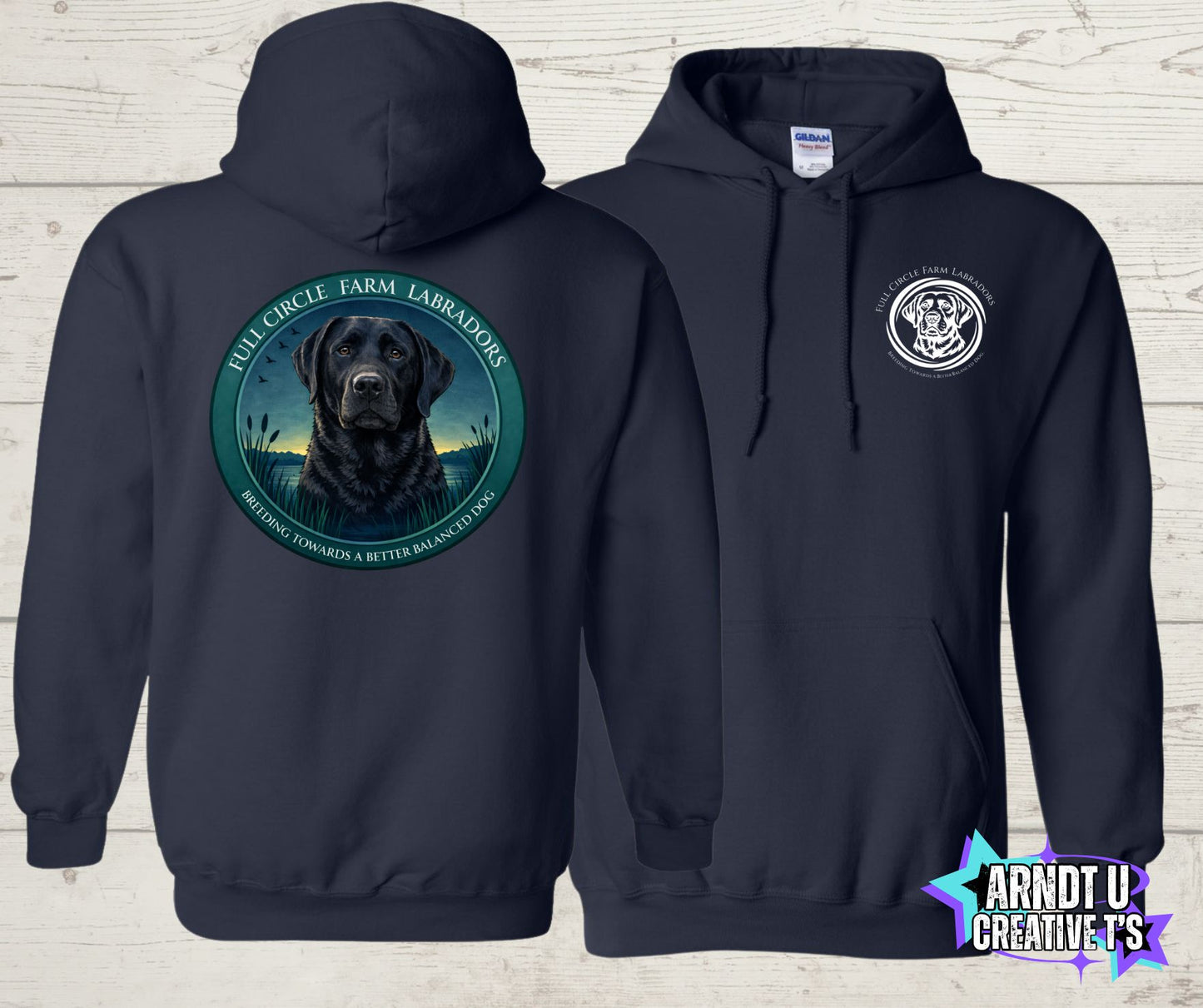 Full Circle Farm Labradors Black Lab Gildan Hoodies
