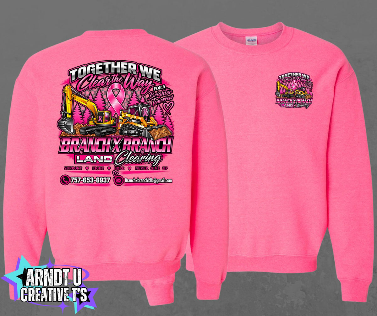 Breast Cancer Awareness BXB Land Clearing Crewneck Sweatshirt