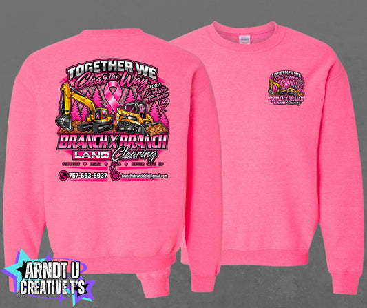 Breast Cancer Awareness BXB Land Clearing Crewneck Sweatshirt