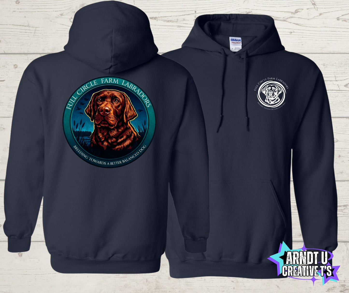 Full Circle Farm Labradors Chocolate Lab Gildan Hoodies